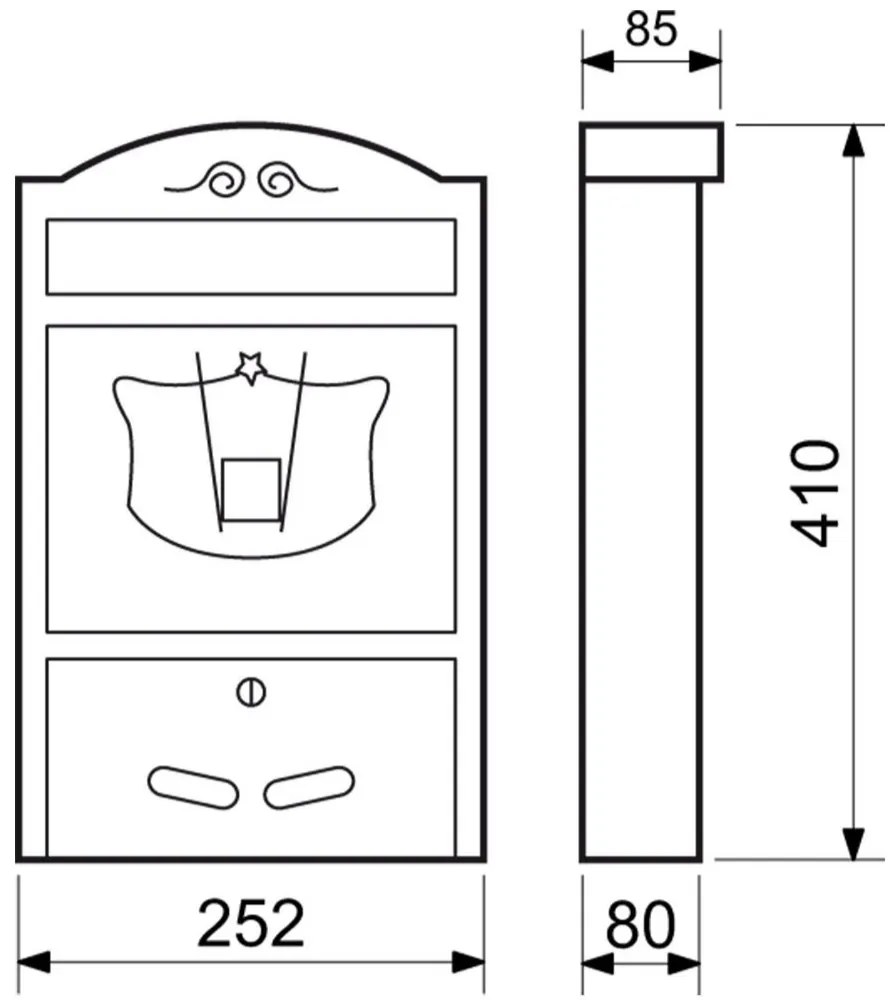 Postafiók BK 301, fekete / arany