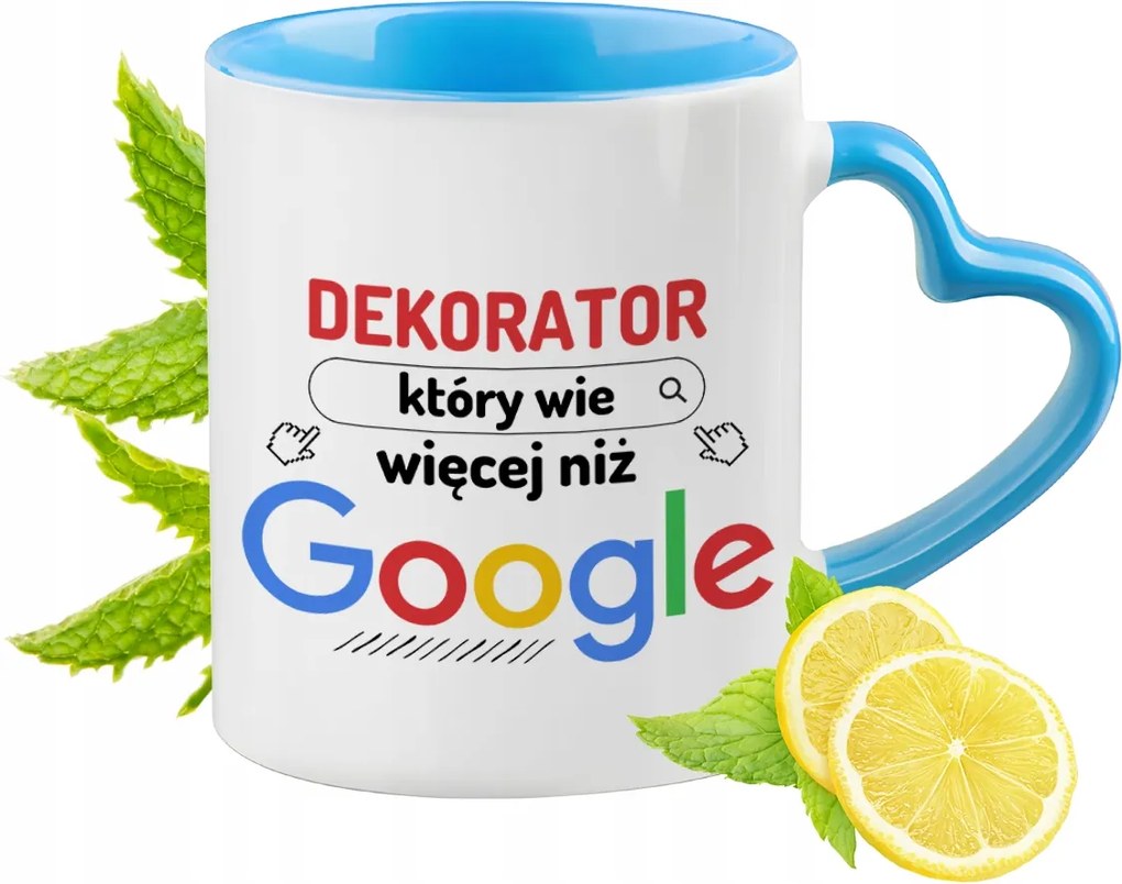 Dekorátornak Kék Bögre Szív Alakú Füllel Ajándék