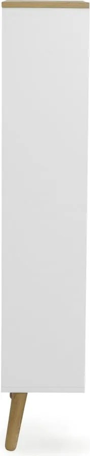 Dot fehér cipősszekrény tölgyfa dekorral, 3 billenős fiókkal - Tenzo