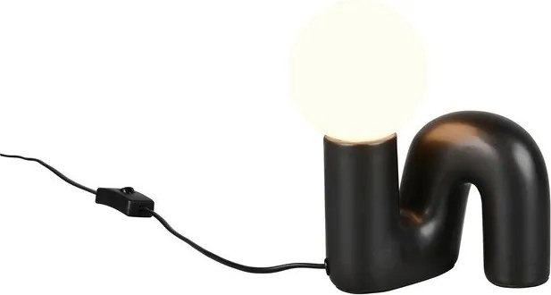 Fekete kerámia asztali lámpa (magasság 21,5 cm) Quinn – Reality