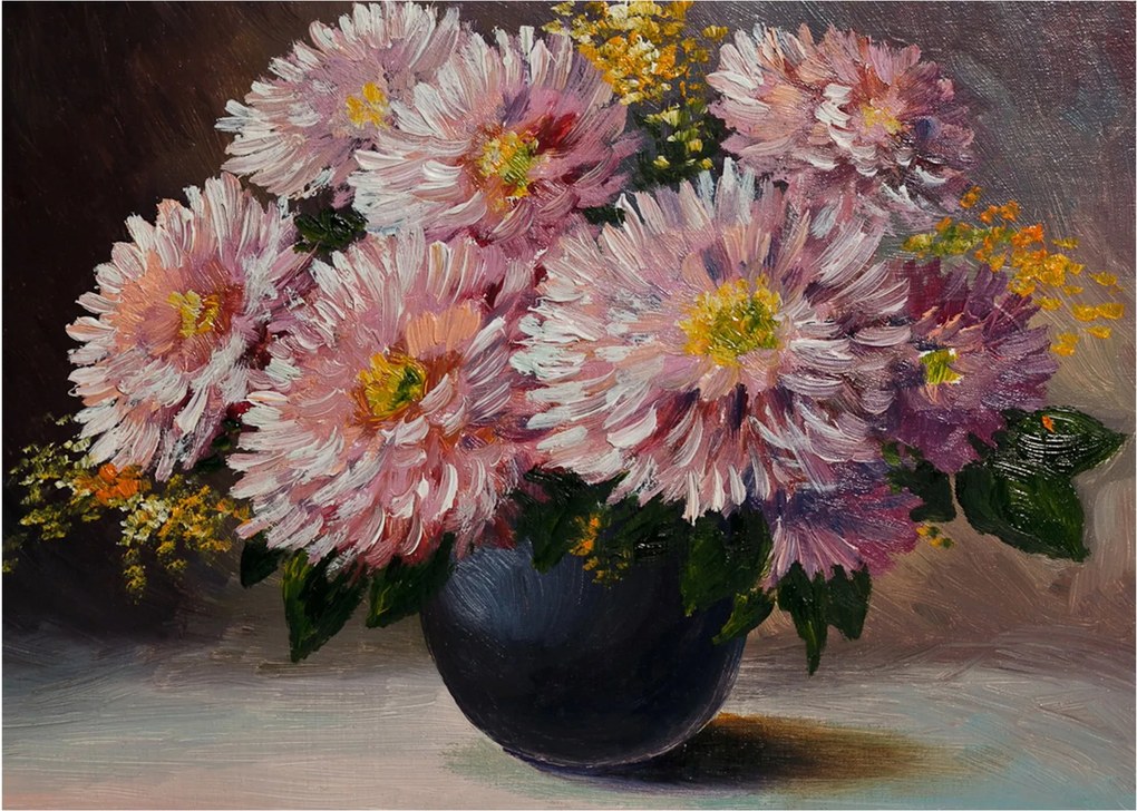 Kép - olajfestmény, virágok a vázában (70x50 cm)