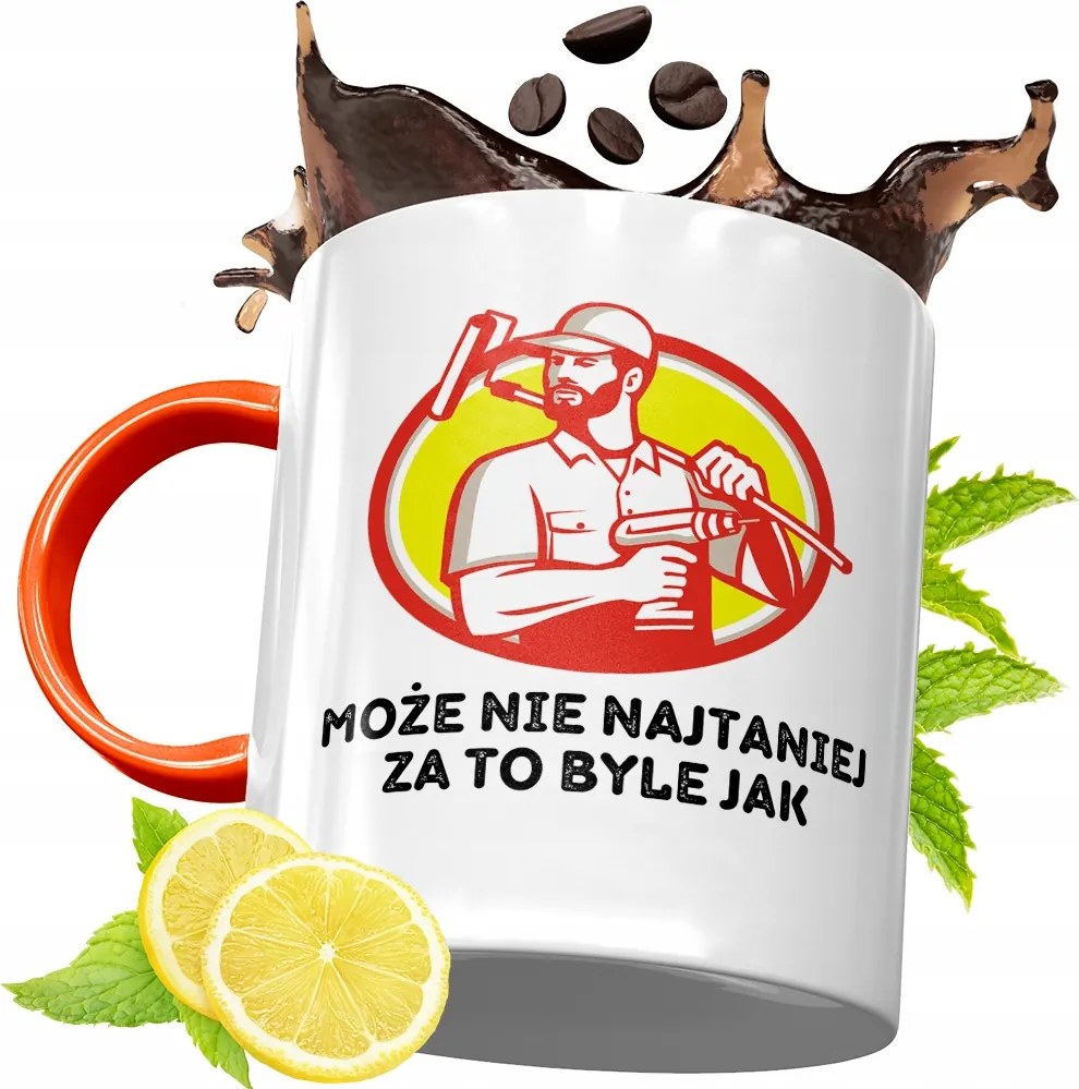 Narancssárga Bögre Építő Szakember Barkácsolónak, fényképes nyomattal