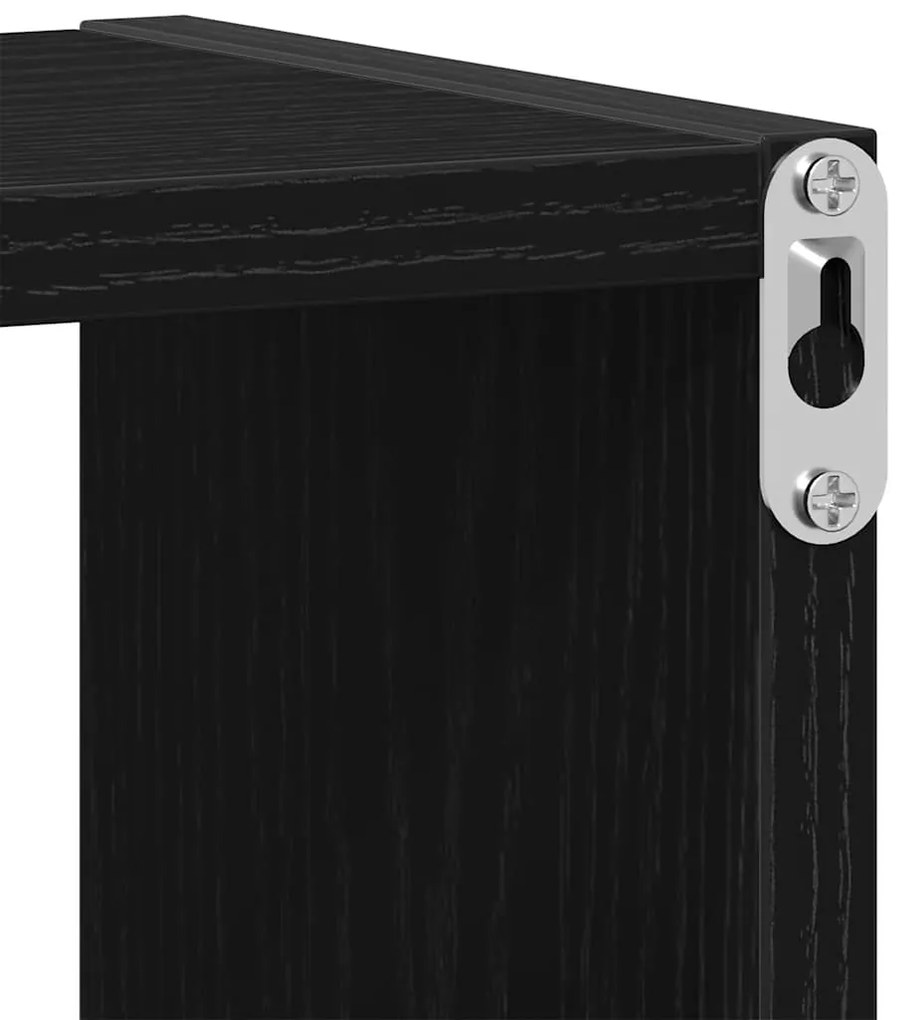 fekete tölgyfa fali polc 75 x 16 x 55 cm