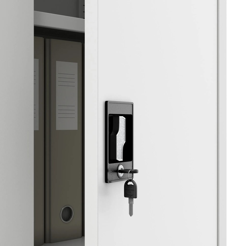 Fém iratszekrény JAN, 900 x 1850 x 400 mm, fehér