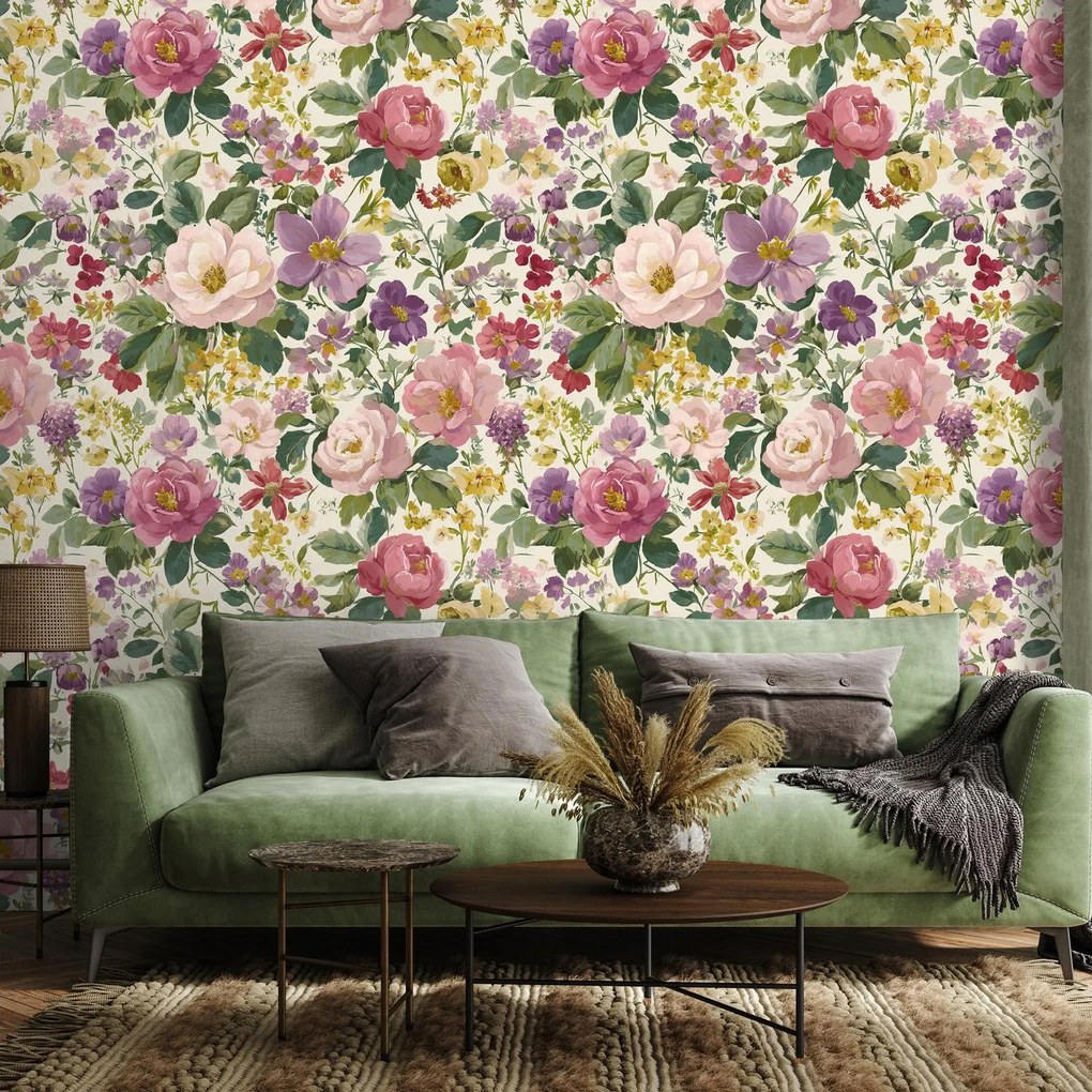 Fotótapéta - Mintás virágfestmény (147x102 cm)