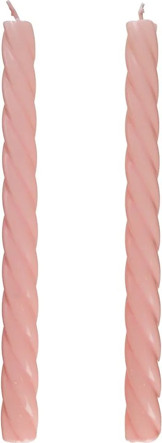 TWISTED gyertya szett 2 db , fényes rózsaszín