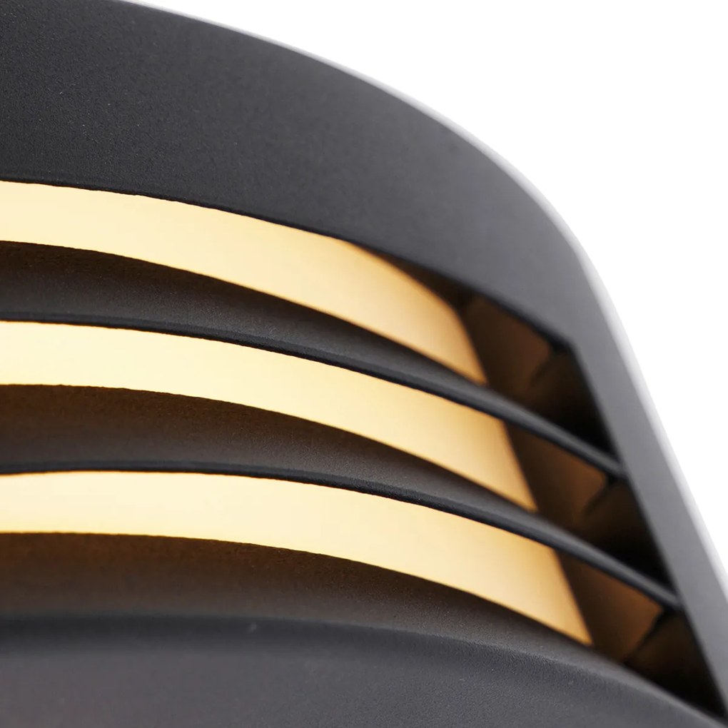 Okos kültéri fali lámpa fekete IP44, beleértve a Wifi A60-at - Hurricane