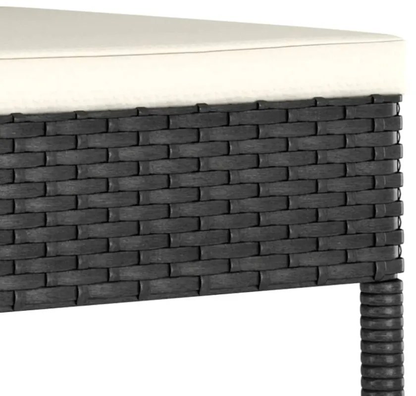 2 db fekete polyrattan kerti étkezőszék