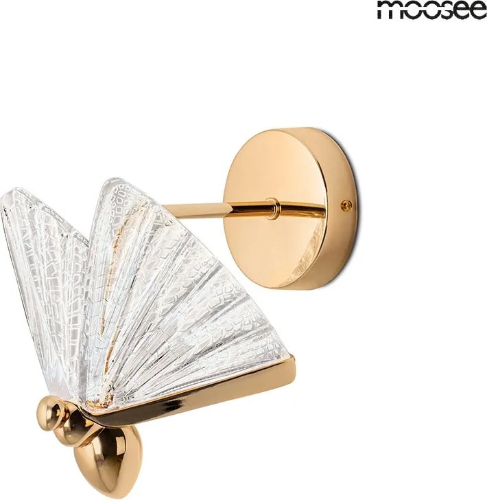 KING HOME MSE010100323 BUTTERFLY S Kristály Fali Lámpa Arany LED IP20