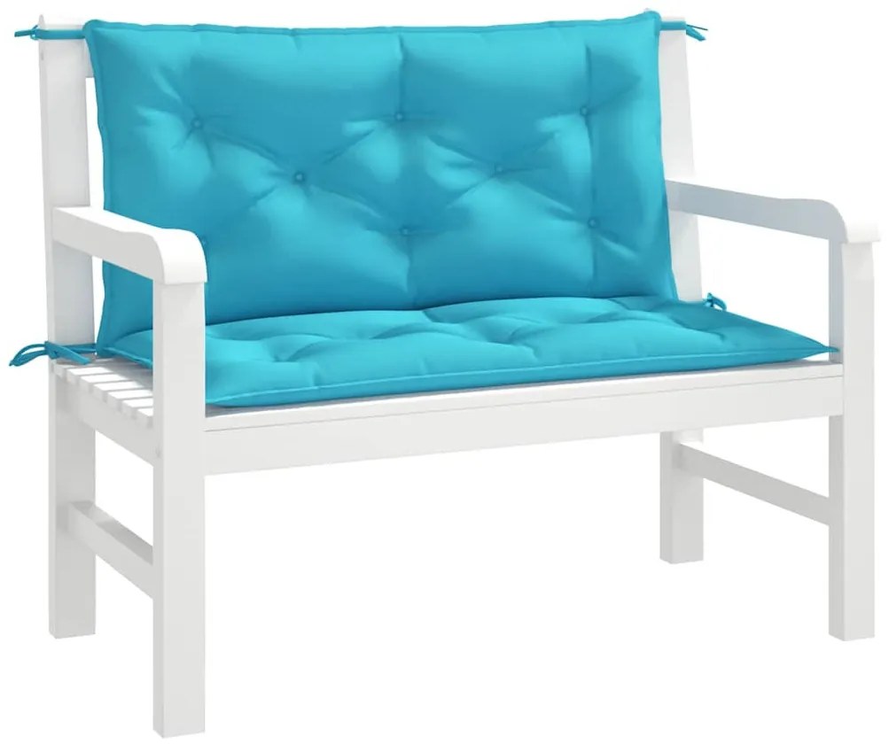 2 db türkizkék szövet kerti padpárna 100 x 50 x 7 cm