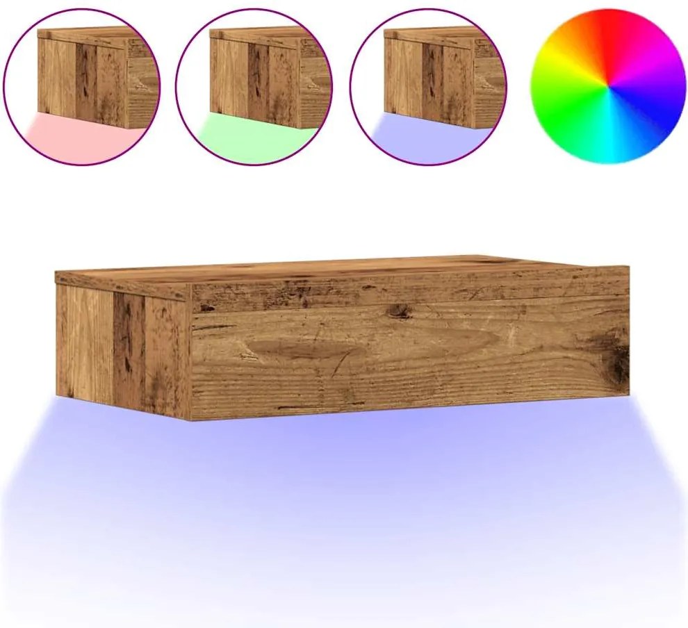 vidaXL éjjeliszekrény antik fa 60 x 35 cm szerelt fa