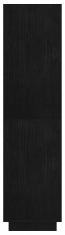 fekete tömör fenyőfa könyvszekrény/térelválasztó 80x35x135 cm