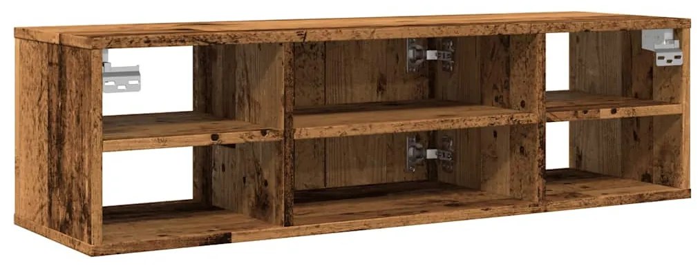 antik fa színű szerelt fa faliszekrény 101x30x29 cm