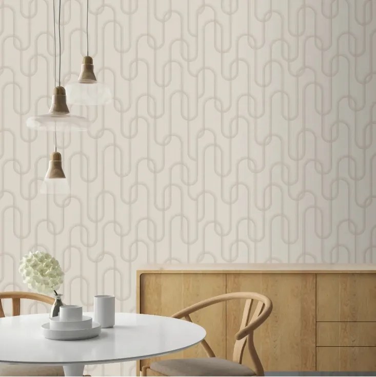 Decomode Textil Tapéta 10,05 m × 52 cm Bézs-Krém