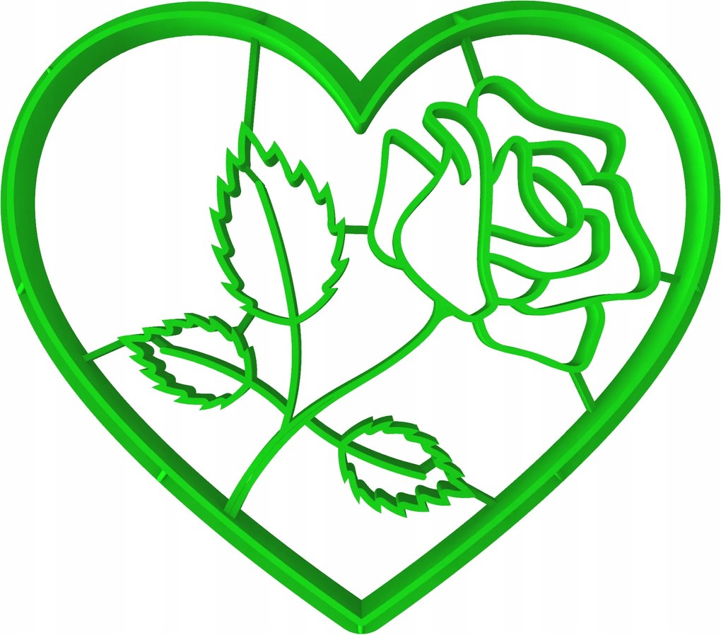 Prémium Mézeskalács és keksz lyukasztó Valentin Nap Szív Rózsa 8cm