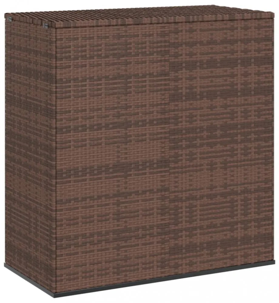 barna polyrattan kerti párnatartó doboz 100 x 49 x 103,5 cm