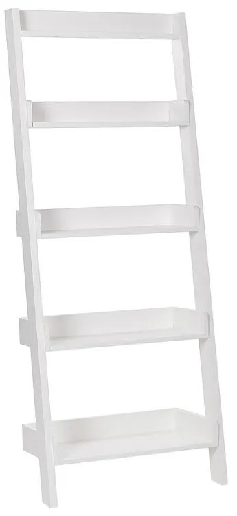 Ötszintes fehér létrapolc MOBILE TRIO Beliani