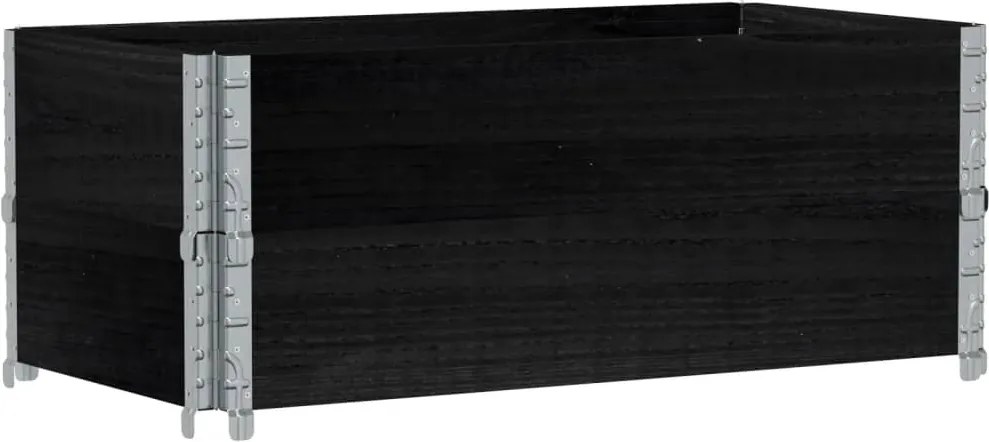 vidaXL 2 db fekete tömör fenyőfa raklapmagasító 100 x 50 cm