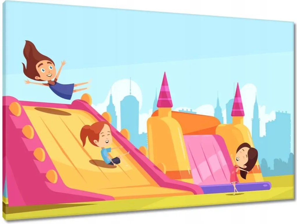 Vászonkép 90x60 Pitypangok Kastély Tornyok