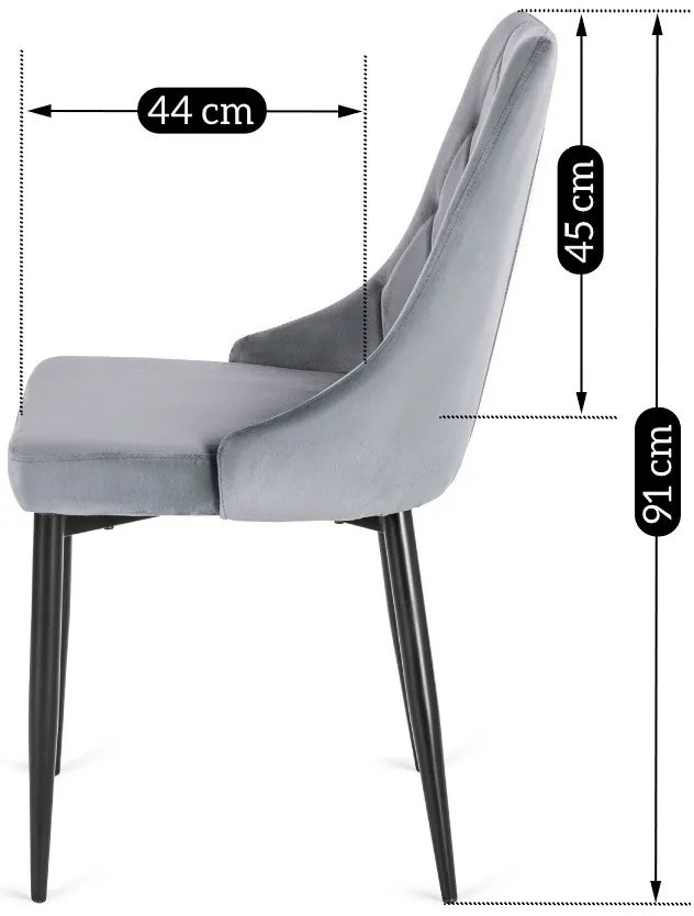 Szürke Bársony Étkezőszék CORK