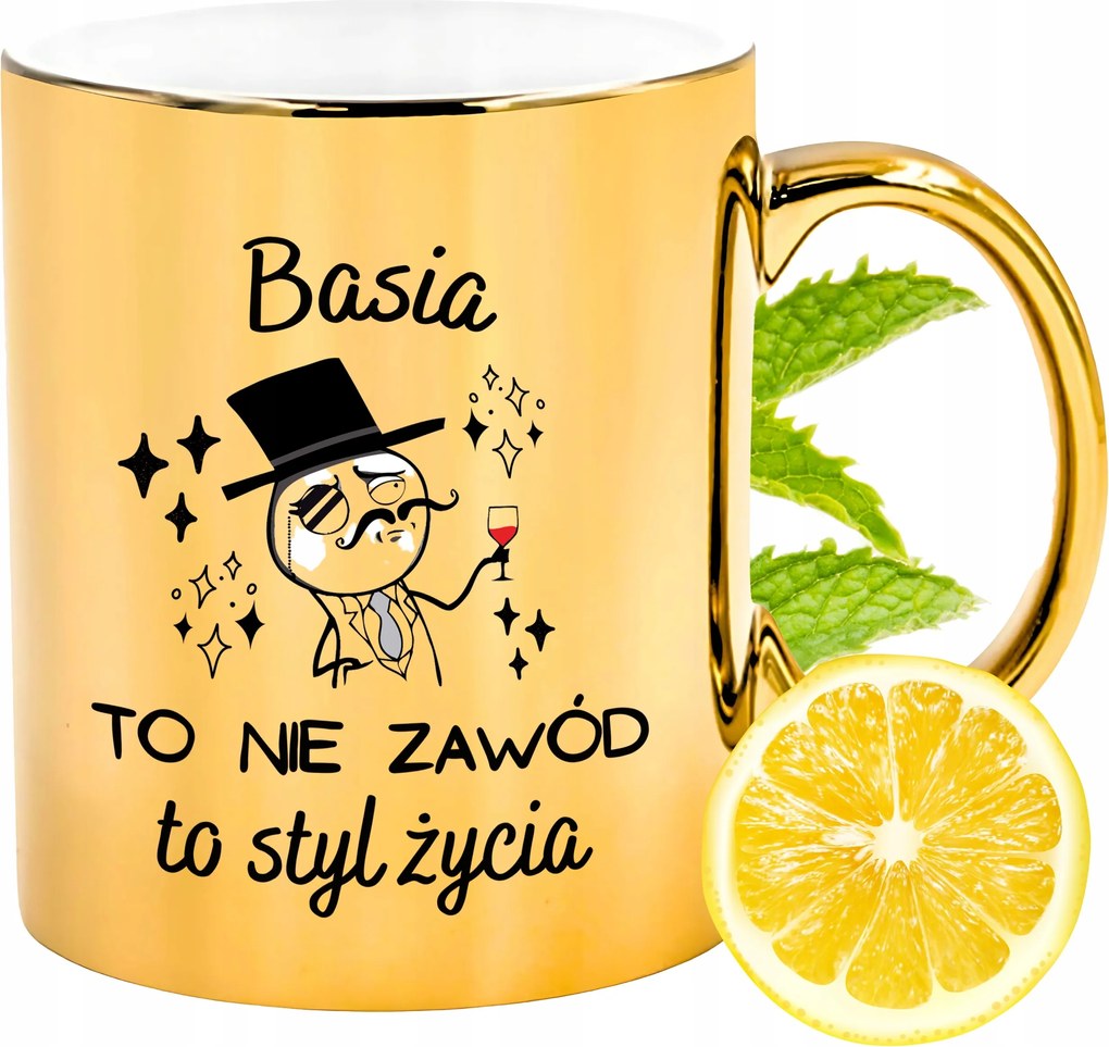 Prémium Arany Csillogó Bögre Basi Ajándék Nyomtatott Fotóval