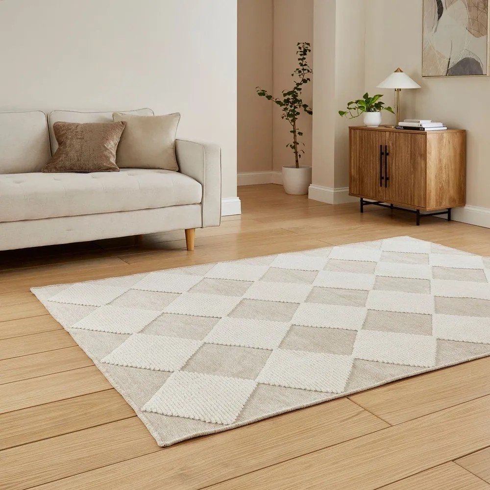 Fehér-bézs mosható szőnyeg 160x230 cm Lyna Beige&amp;White – Think Rugs