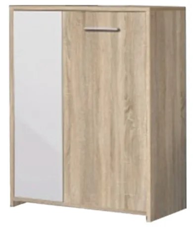 Kiegészítő szabadon álló szekrény - Nappali sor, sonoma tölgyfa+fehér, SMALL ASOLE II Bútorszetthez