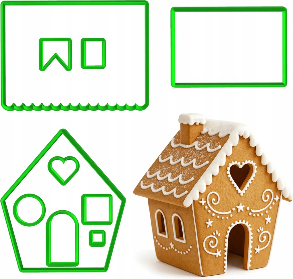 Karácsonyi Formák Mézeskalács házikó szett 17cm