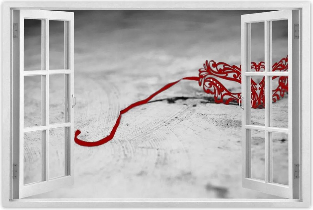 Poszterek 90x60 Piros velencei maszk