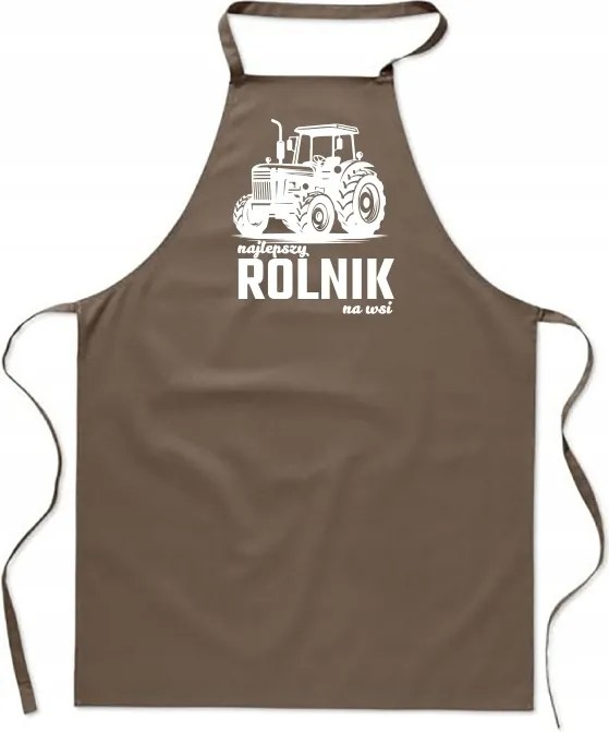 Konyhai Kötény pamut bézs Gazdálkodóknak napi ajándék traktor FA_498_b