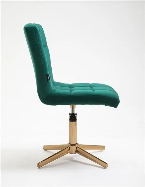 HR7009CROSS Sötétzöld modern velúr szék arany lábbal
