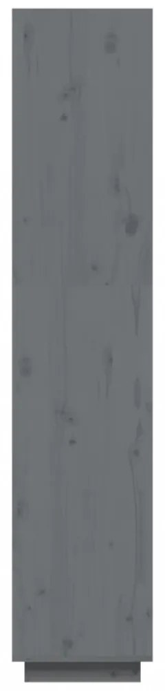 szürke tömör fenyőfa könyvszekrény/térelválasztó 40x35x167 cm