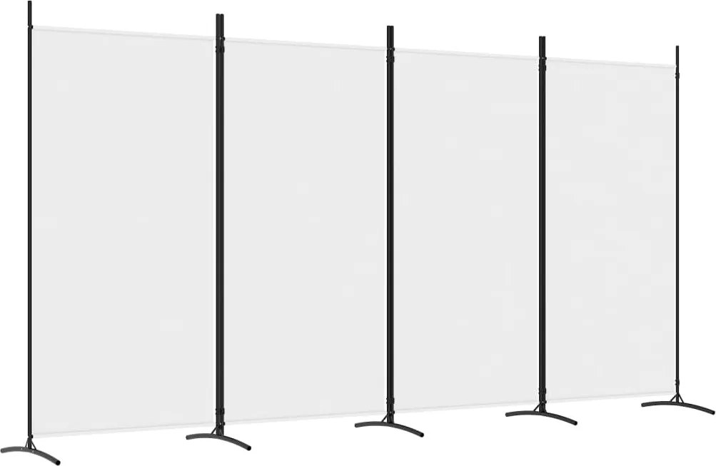 vidaXL 4 paneles fehér szövet térelválasztó 346x180 cm