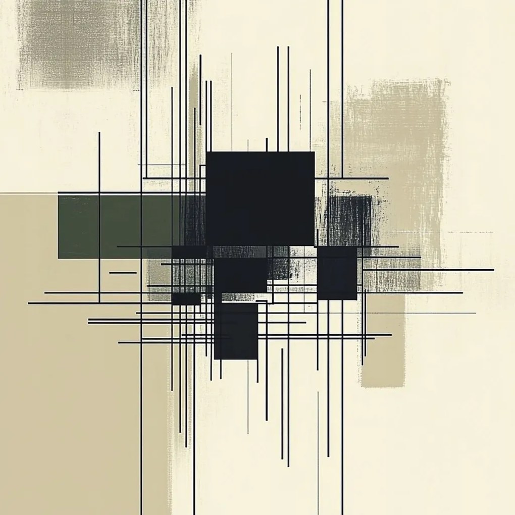 Canvas Vászonkép Absztrakt Bauhaus Mid-century Modern Vonal 80x80