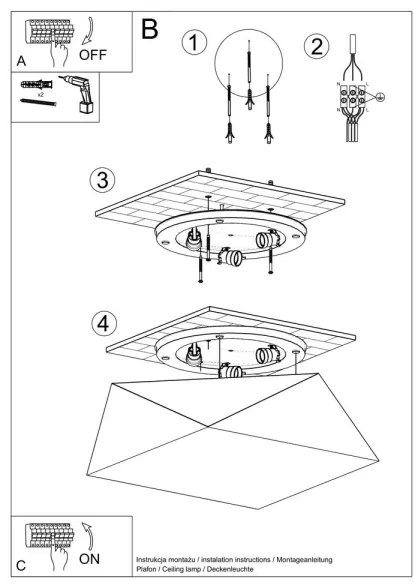 Mennyezeti lámpa HEXA 3xE27/60W/230V ezüst