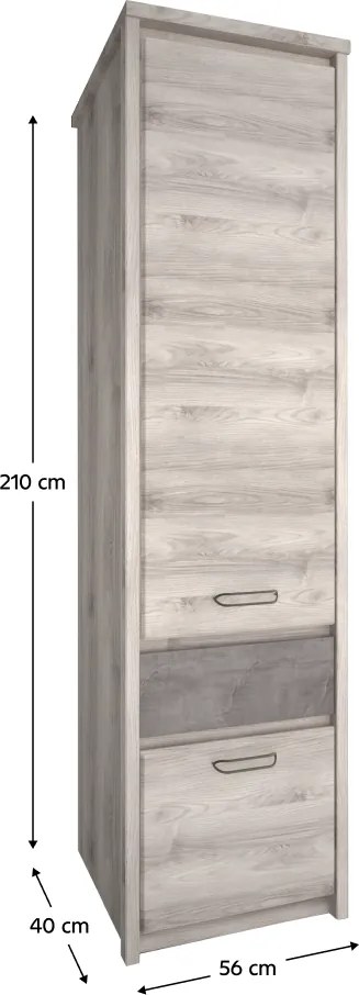 Polcállvány 2D1S, nairobi gesztenye/onix, JESI NEW