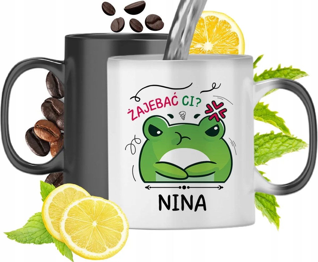 Mágikus Bögre Nina Fekete Matt Nyomtatott Fotóval 330ml