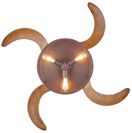FANAWAY 212925 - LED mennyezeti ventilátor CLASSIC 3xE27/4W/230V barna + DO