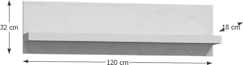 Polc 11, kőris fehér, INFINITY 11