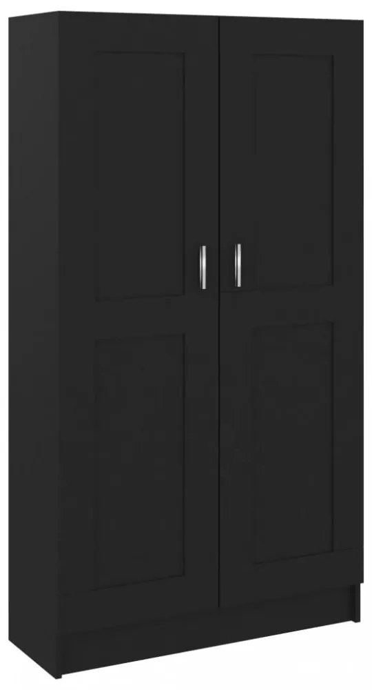 fekete szerelt fa könyvszekrény 82,5 x 30,5 x 150 cm