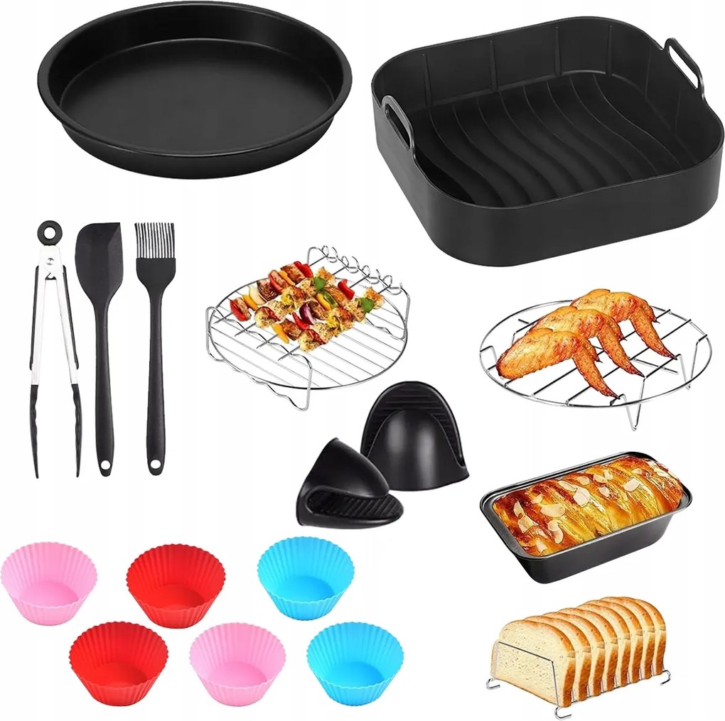 Új 16DB-OS Akcesoria Készlet Air Fryer 2026 Olajsütőhöz