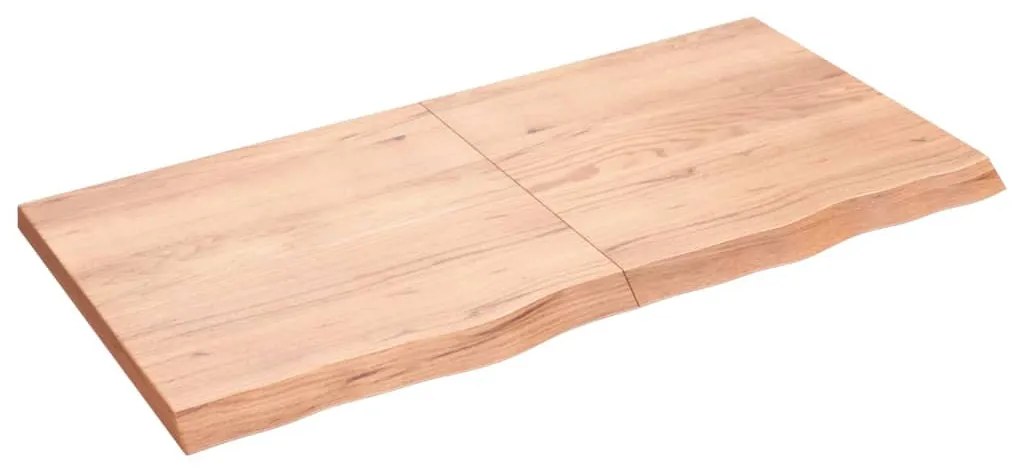 világosbarna kezelt tömör tölgyfa asztallap 120x60x(2-4) cm