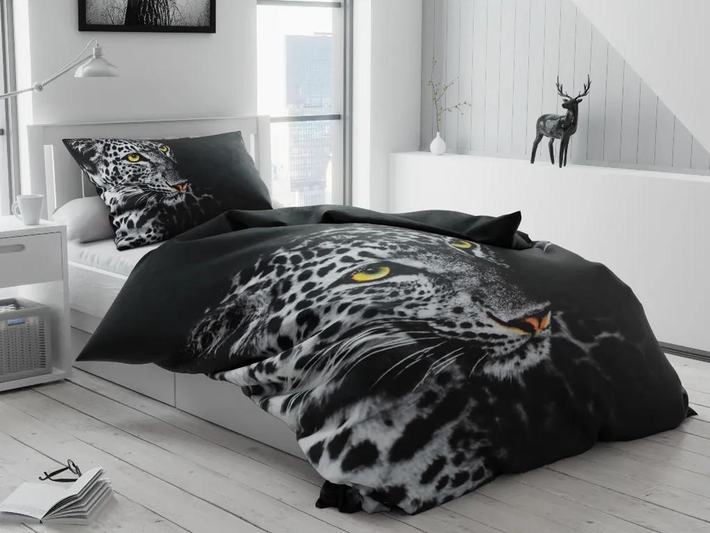 3D Leopárd fehér ágyneműhuzat