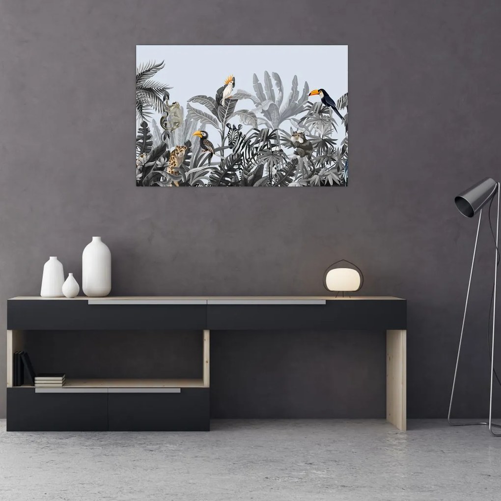 Kép - Illusztrált dzsungel (90x60 cm)