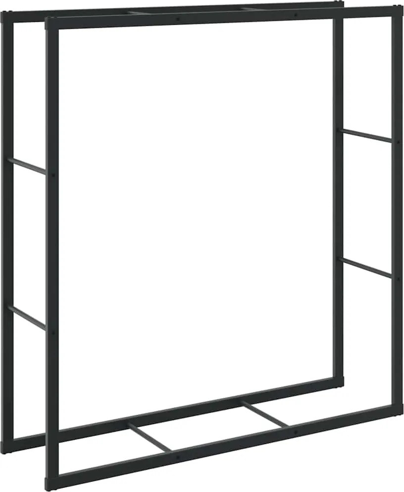 vidaXL fekete acél tűzifatároló 110x30x116 cm