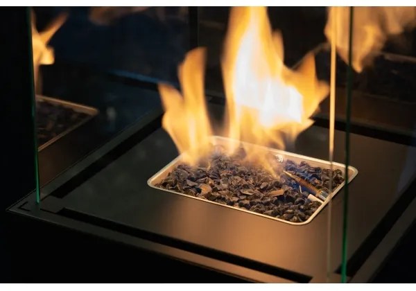 Planika Faro GAS - Kültéri gáz kandalló 142x36 cm 8kW fekete + védőborítás