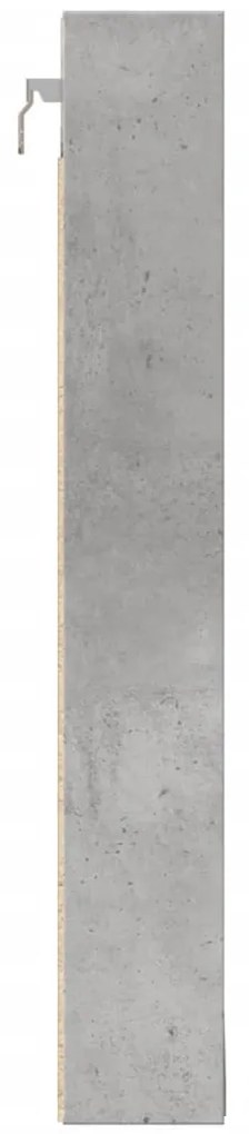 betonszürke szerelt fa vitrinszekrény 100 x 8,5 x 58 cm