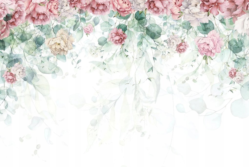 3D fotótapéta hatás Levelek virágok Rózsák 415 x 290