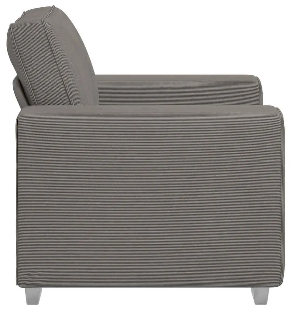 világosszürke kordbársony szövet kanapéfotel 60 cm