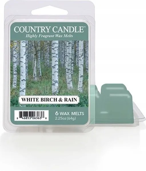 White Birch and Rain Country Candle illatosított viasz 64 gramm
